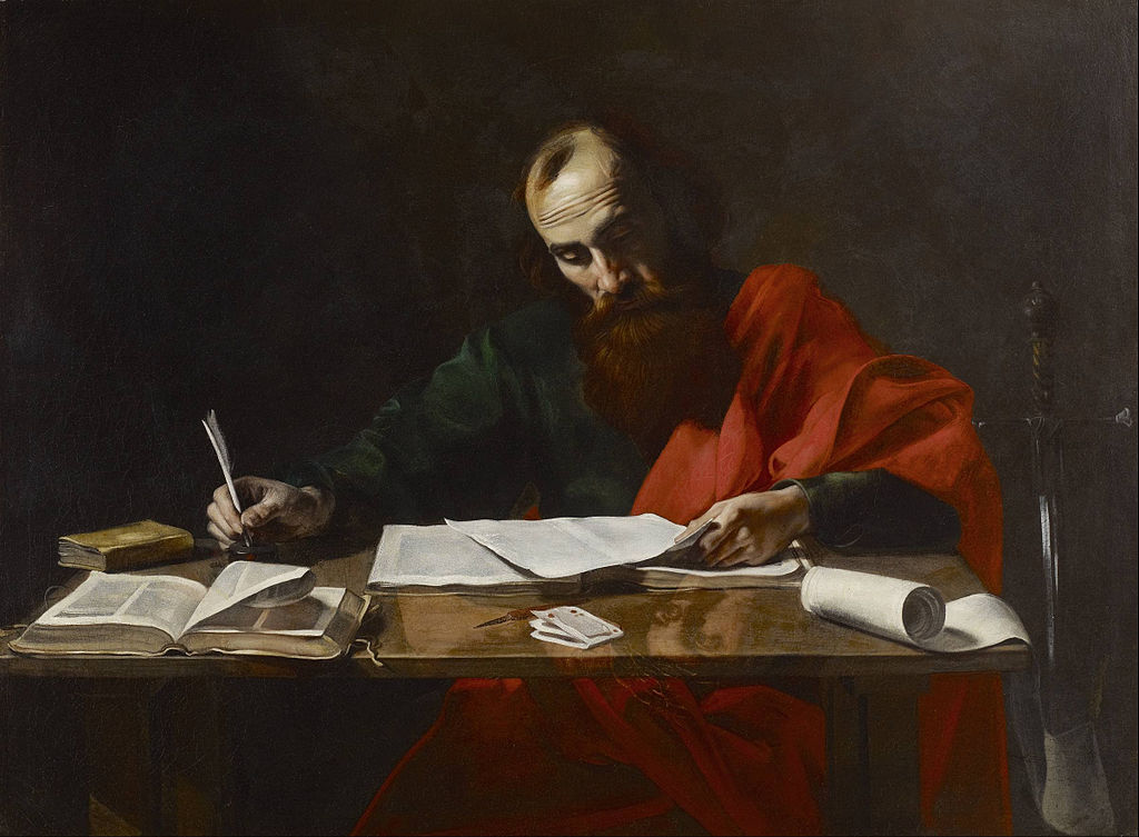Paul writing epistle